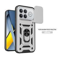 For Xiaomi Poco F8 Ultra Case Poco F8 Ultra Cover F8 Ultra Magnetic Ring Holder Armor Phone Case Slide Camera Protect Back Cover Poco F8 ultra gray