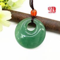 Eccentric Dongling Jade Antique Hollow Round Pendant - Princess Buckle Style 9302 blue