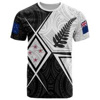 New Zealand Flag Map Graphic T Shirts Silver Fern National Emblem T Shirt For Men Polynesia Unisex Tshirt Aotearoa Man Tee Tops 2XL gray