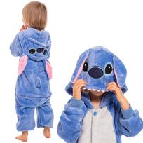 Vaikams vaikiškas pižama kigurumi vienas gabalas kostiumas stich mėlynas 115-125 gray