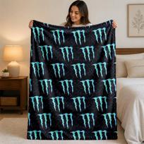 Monster Energy Print Flannel Blanket Cozy Warm Plush Throw Blanket For Bed Sofa Couch Indoor Household Use 75x90cm