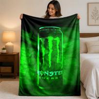Monster Energy Print Flannel Blanket Cozy Warm Plush Throw Blanket For Bed Sofa Couch Indoor Household Use 75x90cm
