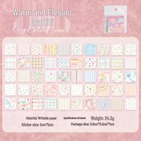 Yuxian Sticky Notes Sticker Book - Chewy Things, Polka Dot, Plaid, Floral Graffiti for Journal Decoration and Collage. beige