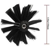 Šešiakampis vamzdis Kamino kanalo Valymo šepetys Valymo įrankis Šepetėlio galvutė Kamino šepetėlio priedai 150mm Brush head black