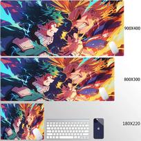 Anime pelės kilimėlis My Hero Academia Klaviatūros pelės kilimėlis Didelis XXL Kompiuterio žaidimų priedai Stalo kilimėlis Guminis Neslystantis Minkštas žaidimų kilimėlis 30cmx60cm brown