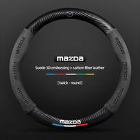 Suede odos automobilio vairo apdangalas Mazda 2 3 5 6 Axela Atenza CX60 CX-60 CX-30 CX-5 CX-8 CX9 MX-5 BT50 Automobilių aksesuarams juoda
