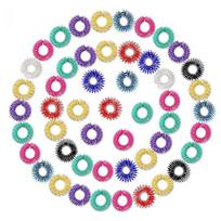 New Spiky Acupressure Finger Rings Set, Cute Sensory Stress Relief Fidget Toys Portable Mini Hand Massager Stress Reducer Random 10Pcs blue