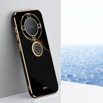 For Honor Magic5 Lite dėklas Honor X9a telefono dėklas RMO-NX3 RMO-NX1 galinis dangtelis Magic 5 Lite prabangus kvadratinis dengtas laikiklis su žiedu stovas Honor Magic5 Lite black