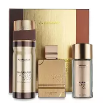 Al haramain Amber Oud Gold Edition Eau De Parfum 75 ml (edp 75ml + edp 30ml + mist 200ml) Sample Set