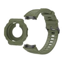 Huami Amazfit T-Rex 3 dirželis ir tos pačios spalvos laikrodžio dėklas, vienos spalvos reguliuojama apyrankė + korpuso dekoravimas For Amazfit T-Rex 3 gray