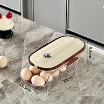Egg Storage Box: Food-Grade, Rolling Organizer Tray for Refrigerator Freshness gray