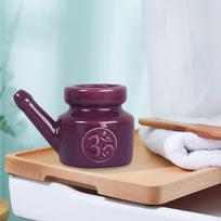 Ceramic Neti Pot Easy to Clean Nose Cleaner Leakproof Comfortable Grip Cleaning for Nasal violetinė