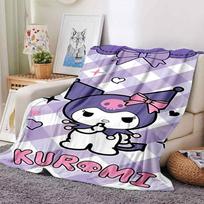 1 vnt. Kuromi pledas Lengvas flanelinis užtiesalas sofai, lovai, kelionėms, stovyklavimui, svetainei, biurui, sofai, foteliui 80cmx120cm white