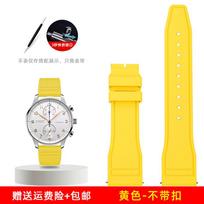 Quick release watch strap 20 21 22mm For IWC IW388109 IW387901 fluoro rubber Mark 18 Portugal watchband Stainless steel buckle 22mm yellow