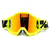 100% Off-Road Goggles Motorcycle Helmet Goggles Mountain Bike Windproof and Sandproof Riding Glasses fluorescencinė geltona spalva