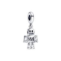 Pandora Hearts Desire Robot 925 Silver Enamel Pendant Women pendant 792250C01 Silver,F white