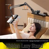 Hidden Lazy Phone & Tablet Stand: Bedside & Desktop Support for Comfortable Viewing Metal Weighted Hidden Base Phone brown
