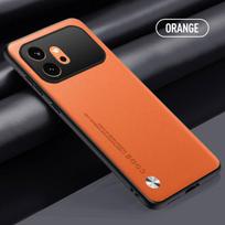 For Honor 600 Pro Case Hard Matte Luxury Vegan Leather Anti Fingerprint Phone Protect Case For Honor 600 Shell Shockproof Bumper Honor 600 oranžinė