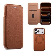 Applicable to iphone16 lychee pattern ultra-thin leather case 14/15Promax flip wallet insert card magnetic protective case iphone13ProMax ruda