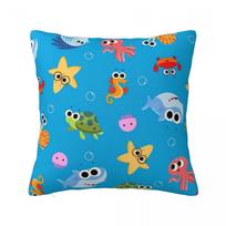 Finny The Shark Square Pillowcase Pillow Cover Polyester Cushion Decor Comfort Throw Pillow for Home Sofa 30x30 cm 12x12 in