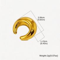 No Piercing Ear Cuff Set Silver-Gold Mixed Color Chunky Fluid Wave Clip On Earrings Stackable Jewelry Women yellow