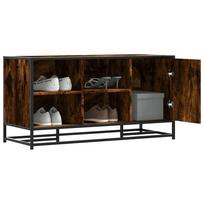 Bench With Shoe Storage, Smoked Oak, 100X40X53.5 Cm