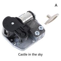Mechaninė „Pasidaryk pats“ suktuku grojanti dėžutė Sankyo muzikos mechanizmas + raktelis gray