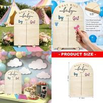 B0KB Gender Reveal Party Supplies Gender Reveal Centerpiece Decors Gender Reveal Game CN gray