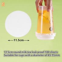 100 Sheets Cup Sealing Paper Film Coffee Tea Milk Drink Packaging Pads Leak Proof Paper Film Crimper Round Shape Bottle Sealer