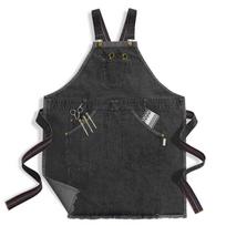 Washable Denim Waist Apron for Kitchen, Barista, Nail Art, Unisex Workwear - Customizable Japanese Korean Style gray
