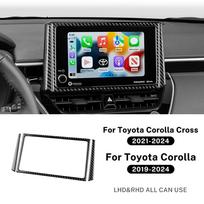 For Toyota Corolla 2019 2020-2023 2024 Corolla Cross 2021-2024 LHD RHD Real Soft Carbon Fiber Sticker Car Central Control Strip Black Carbon black