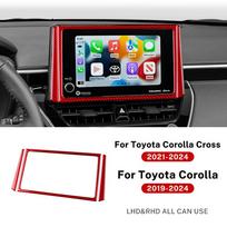 For Toyota Corolla 2019 2020-2023 2024 Corolla Cross 2021-2024 LHD RHD Real Soft Carbon Fiber Sticker Car Central Control Strip Red Carbon