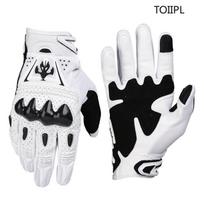 Men's Genuine Sheepskin Leather Motorcycle Gloves Racing Motocross Anti-Slip Protective Biker Riding Gloves Moto Accessories XL