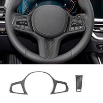 Car Steering Wheel Frame Sticker Trim For BMW 5 Series - Interior Accessories Carbon Fiber Pattern black