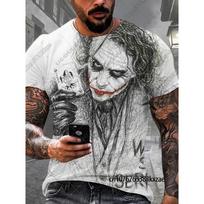 Vasaros Nauji DC Komiksų Džokerio Spaudiniai Marškinėliai Klasikiniai Vintage Džokerio 3D Marškinėliai Laisvalaikio Apvalia Kaklo Trumpomis Rankovėmis T-shirt Vyriški Drabužiai 4XL gray