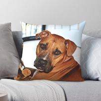Sadie Boxer Dog Square Pillowcase Polyester Linen Velvet Creative Zip Decorative Sofa Cushion Case 18 45X45CM