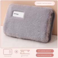 Rechargeable Explosion-Proof Hot Water Bottle, Electric Heating Pad for Bed, Cute Plush Hand Warmer for Women, Warming Gadget 25 X 17, 5 CM pilka spalva