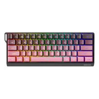 EWEADN F61 Wireless Keyboard Wired Bluetooth Tri-mode Silent Mechanical Feel Gaming Portable 61-Key Membrane Keyboard juoda/rožinė