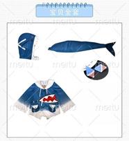 Hololive ENG Gawr Gura Cosplay Costume Cute Shark Costume Hoodie For Women Halloween Youtuber Cosplay M white