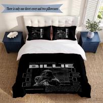 Billie eilish 3‑Piece Bedding Set Soft Microfiber Duvet Cover Pillowcases Comfortable Bed Linen for Bedroom Decoration 135cmx200cm white