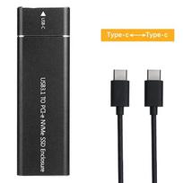 USB3.1 M.2 NVME SSD Enclosure Mobile Case Supports NVME Protocol To Type-C Solid Metal External Hard Disk Case Laptop Phone SSD SATA black