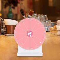 Tabletop Prize Turntable,Prize Turntable Cute Fortune Wheel, Draw Roulette Wheel for brown