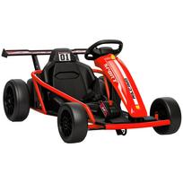 24V Electric Go-Kart for Driving and Drifting, Nylon Tires, Safety Belt, Horn, Music for 8-12 Years Red 119 x 77 x 54 cm raudona