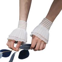 False Lace Cuffs Sweater Decorative Wristband Hoodie Flared Sleeves Detachable 1 balta