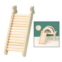 Hamster Bridge Ladder for Rodents, Wooden Bridge, Toys, Climbing Hamsters, Guinea Pigs, Small Ladder beige