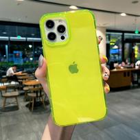 Ins Neono Fluorescencinės Spalvos Skaidrus Telefono Dėklas iPhone 17 16 15 14 Pro 11 12 13 Pro Max XR XS 8 Plus Minkštas Smūgiams Atsparus Dangtelis Coque For iPhone XS Max