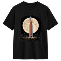 2026 Artemis 2 Back To The Moon TShirt Unisex and Women Summer Cotton Clothing Fashion Round Neck Short Sleeved Tee Streetwear 2XL black