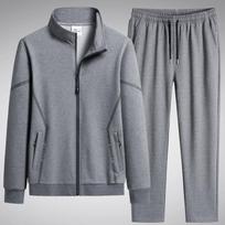 Vyriškas sportinis kostiumas Sui Kostiumas vyrams Laisvalaikio Vienspalvis Kelnių su gumyte rinkinys Unisex Bėgiojimo kostiumas VYRAMS Dydis plius 6XL 7XL 8XL 8XL gray