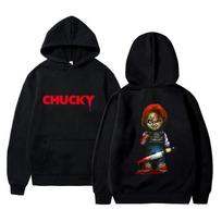 Siaubo filmas Žaisk Čakį Hoodies Harajuku Hip Hop Streetwear Vyrams Moterims Ruduo Žiema Su Gobtuvu Megztinis Puloveris Viršutiniai Drabužiai 3XL black