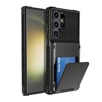 Piniginės dėklas Samsung Galaxy S26 S25 S24 S23 S22 Ultra FE S10 Note 10 Plus 20 9 Dangtelis Atsparus smūgiams Šarvuotas PC Atverčiamas Kortelės lizdo dėklas Galaxy Note8 pilka spalva